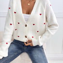 Frenchy cardigan con botones de corte casual y rayas para mujer, para otono/invierno