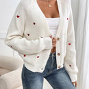 Frenchy cardigan con botones de corte casual y rayas para mujer, para otono/invierno