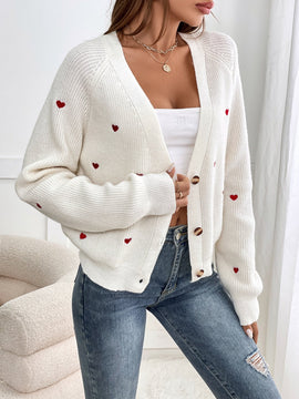 Frenchy cardigan con botones de corte casual y rayas para mujer, para otono/invierno
