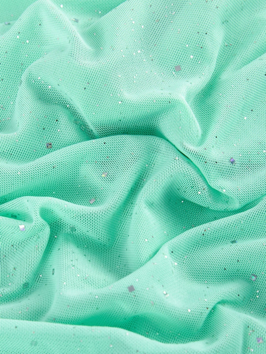 Joyfunear Vestido ajustado de cuello cuadrado de manga farol con cordon con lentejuelas