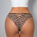 Bragas con estampado de leopardo de espalda con tira cruzada