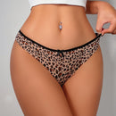 Bragas con estampado de leopardo de espalda con tira cruzada