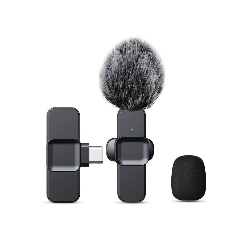 Micrófono sin varillas con Clip de XIAOLO, Conexión Inalámbrica, Control de Voz 2-1 y Grabación con Un Toque, Omnidireccional 360°, Recargable por USB-C, Reducción de Ruido para Transmisiones en Vivo, Podcasts, Vlogging, Equipo de Audio para Streaming |