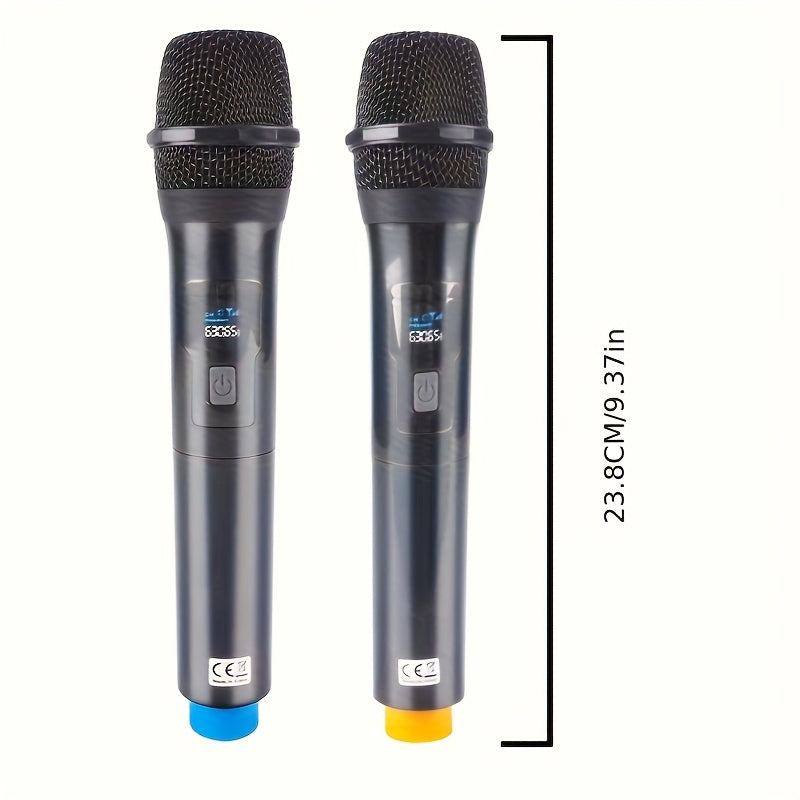 Microfono sin varillas de Alta Calidad, 2 Micrófonos Portátiles con Conector XLR, Ideal para Karaoke, Fiestas, Iglesias y Bodas, Carga USB