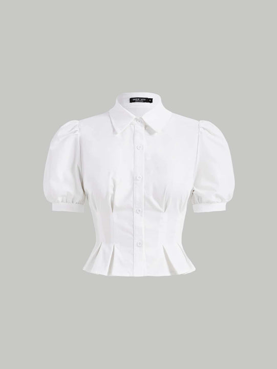 MOD Camisa de manga farol con diseno de fruncido