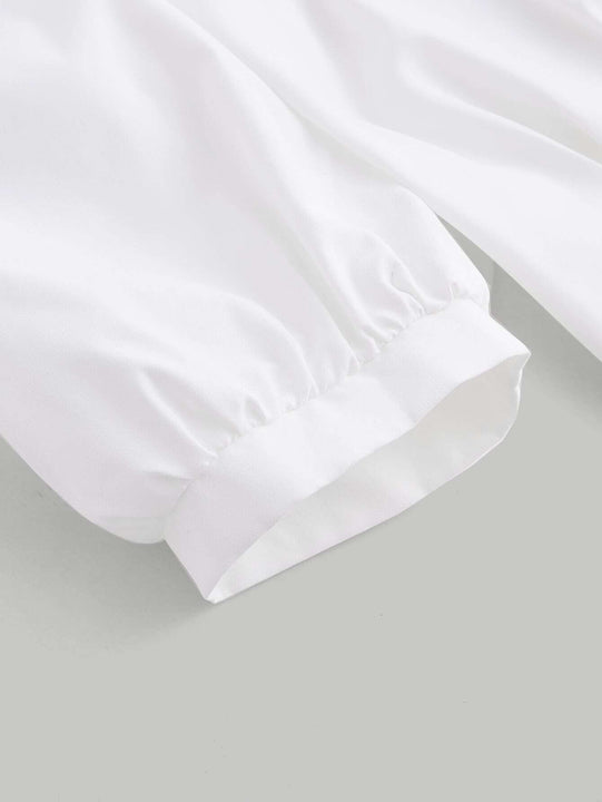 MOD Camisa de manga farol con diseno de fruncido