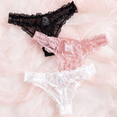 3 paquetes de lenceria sexy con tanga de encaje floral