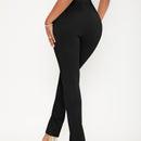 Sxy pantalones largos informales de unicolor con dobladillo dividido para mujeres