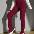 Pantalones tejido de canale bajo con abertura