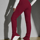 Pantalones tejido de canale bajo con abertura