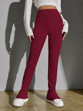 Pantalones tejido de canale bajo con abertura