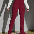 Pantalones tejido de canale bajo con abertura