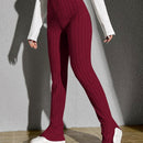 Pantalones tejido de canale bajo con abertura