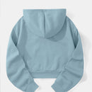 Ezwear capucha unicolor con cordon crop con forro termico