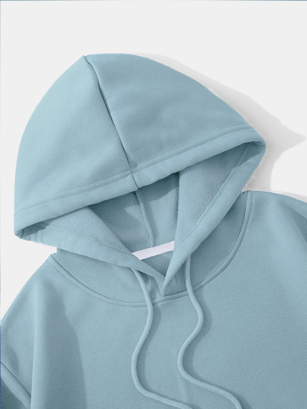Ezwear capucha unicolor con cordon crop con forro termico