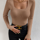 Frenchy Jersey de cuello cuadrado tejido de canale