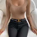 Frenchy Jersey de cuello cuadrado tejido de canale