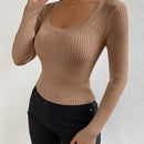Frenchy Jersey de cuello cuadrado tejido de canale
