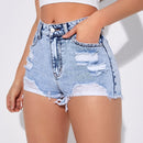 Frenchy Shorts mezclilla desgarro bajo crudo
