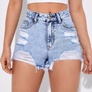 Frenchy Shorts mezclilla desgarro bajo crudo