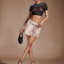 BAE Skort con estampado de piel de serpiente con bolsillo lateral con solapa
