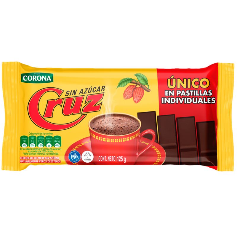 CHOCOLATE CRUZ 125G SIN AZUCAR
