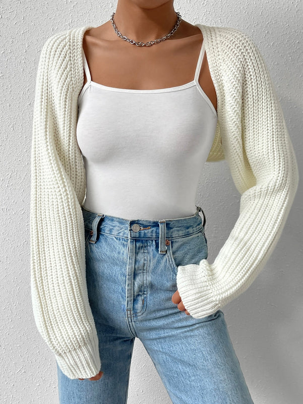 Ezwear cardigan con camisola decorado con lazo para mujer, otono/invierno