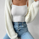 Ezwear cardigan con camisola decorado con lazo para mujer, otono/invierno