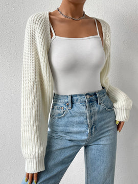 Ezwear cardigan con camisola decorado con lazo para mujer, otono/invierno