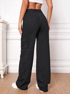 Tall Jeans cargo de talle alto con bolsillo con solapa