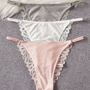 Conjunto De Lenceria Con Encaje Y Panty, 3 Unidades Por Paquete