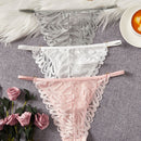 Conjunto De Lenceria Con Encaje Y Panty, 3 Unidades Por Paquete