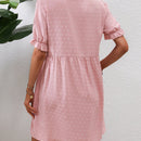 Frenchy Vestido smock de lunares ribete fruncido de manga farol