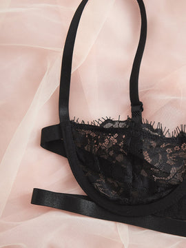 Conjunto De 2 Piezas De Ropa Interior De Encaje Para Mujeres (con Varilla)