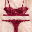 Conjunto De 2 Piezas De Ropa Interior De Encaje Para Mujeres (con Varilla)