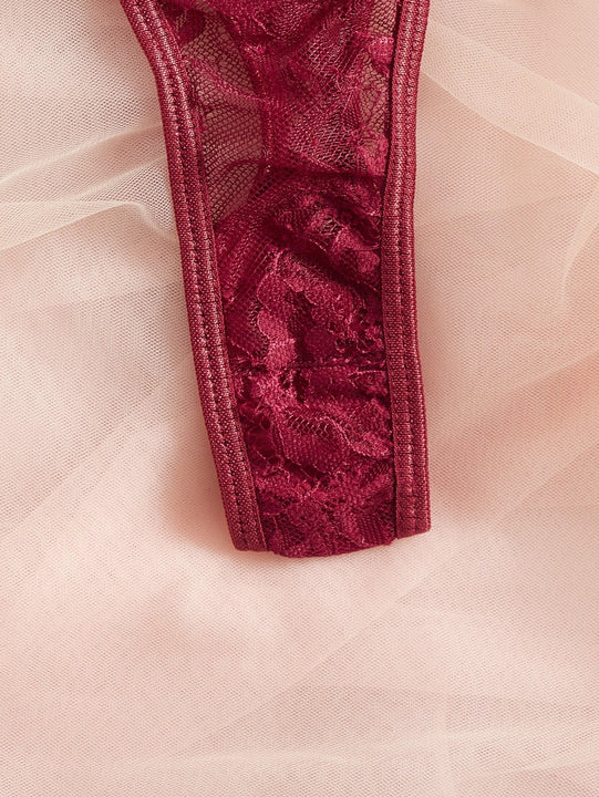 Conjunto De 2 Piezas De Ropa Interior De Encaje Para Mujeres (con Varilla)