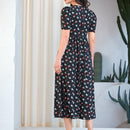 Mulvari Vestido con estampado floral con encaje en contraste cuello de manga farol