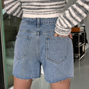 DAZY Shorts De Mezclilla Para Mujeres Con Cintura Asimetrica Y Ajuste Holgado