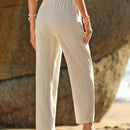 VCAY Pantalones de talle alto con fruncido