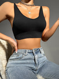 Sujetador liso de espalda abierta con tira cruzada