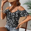VCAY Blusa con estampado floral de hombros descubiertos