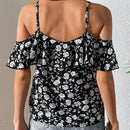 VCAY Blusa con estampado floral de hombros descubiertos