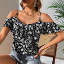 VCAY Blusa con estampado floral de hombros descubiertos