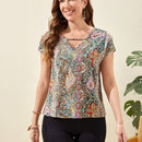 EMERY ROSE Blusa con estampado de paisley de manga murcielago