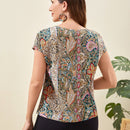 EMERY ROSE Blusa con estampado de paisley de manga murcielago
