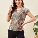 EMERY ROSE Blusa con estampado de paisley de manga murcielago