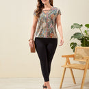 EMERY ROSE Blusa con estampado de paisley de manga murcielago