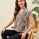 EMERY ROSE Blusa con estampado de paisley de manga murcielago