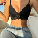 Sujetador De Bralette De Encaje Con Detalle De Forma De Mariposa Y Lazo Frontal