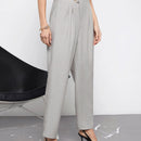 Bizwear pantalones de talle alto con diseno de cadena ropa de trabajo